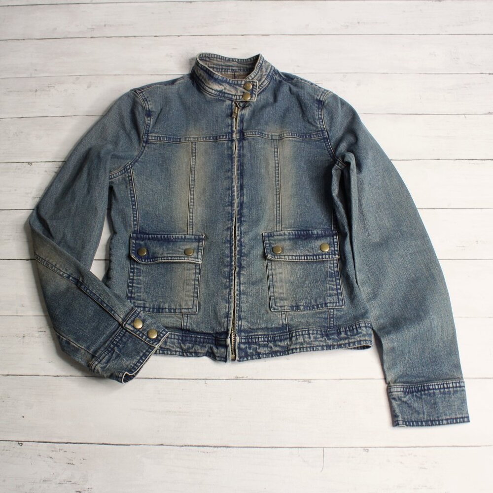 Vintage Limited Too Denim Blue Jean Jacket Girl's Size 14